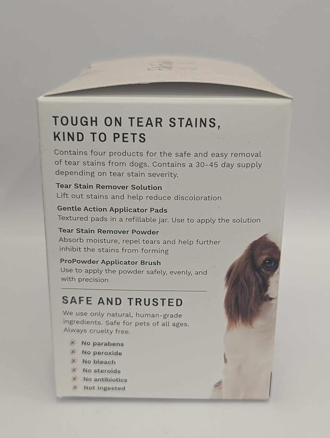 Eye Envy Dog Tear Stain Remover Starter Kit with ProPowder Brush | Stain Solution, Applicator Pads, Stain Powder and Small Applicator Brush | Lasts 30-45 Days