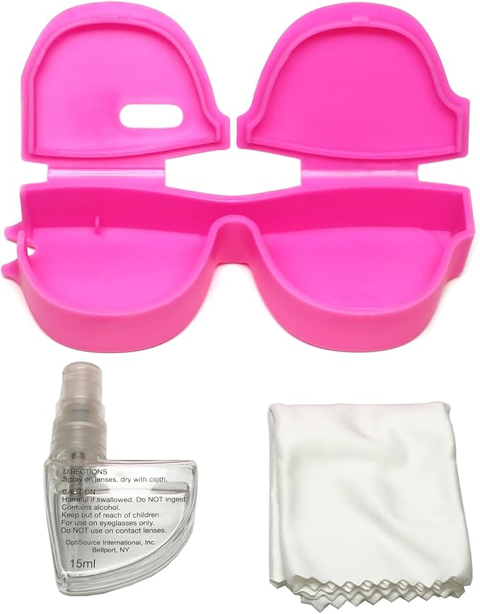 Calabria Kool Klean 2 Pack Eyewear Cleaning Kit Pink/Blue 15ml Cleaning Spray, Cleaning Cloth Included