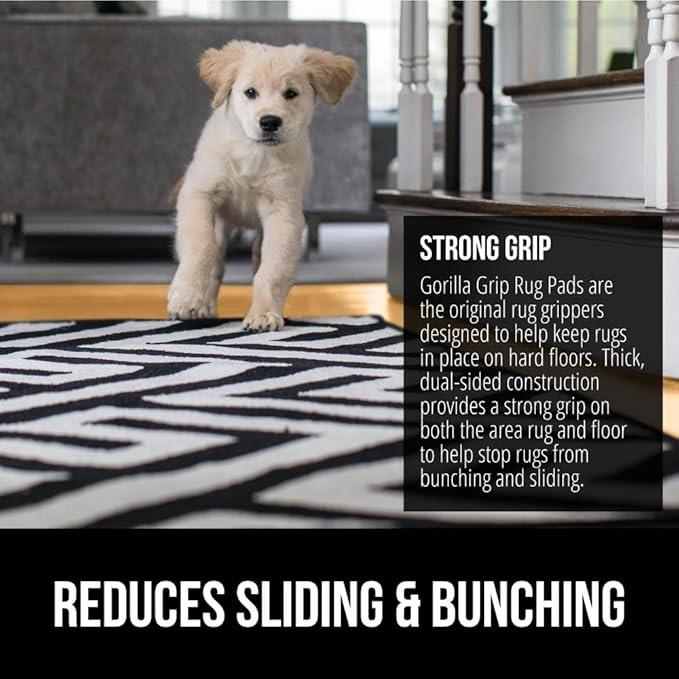 GORILLA GRIP Strong Rug Pad Gripper, 6 FT Round US Designed, Grips Help Keep Area Rugs Safe and in Place, Slip and Skid Resistant Pads for Hard Floors, Under Carpet Mat Cushion and Hardwood Protection
