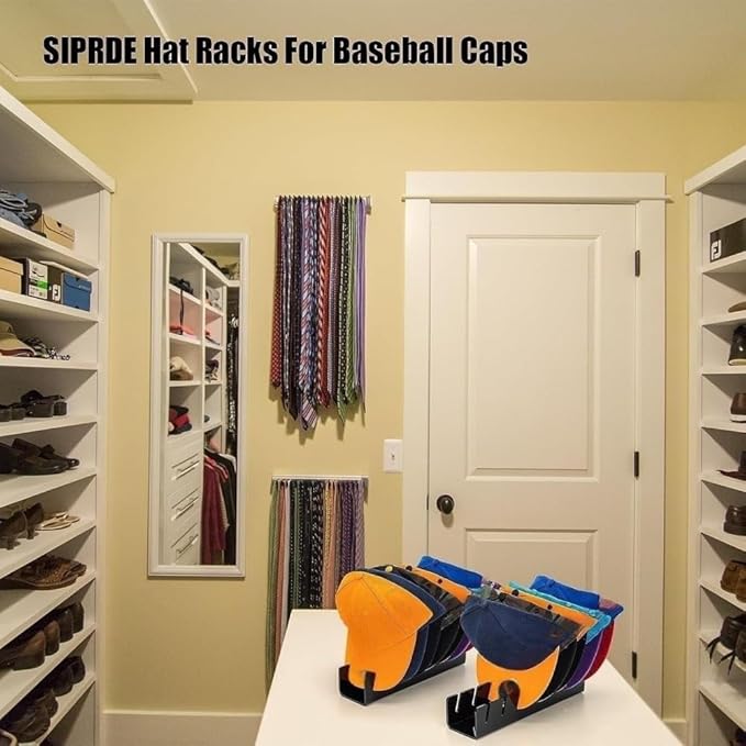 2024 New Hat Stand for Baseball Caps Display and Organizer , No Install Acrylic Hat Holder for 14 Baseball Caps for Bedroom, Closet, Dresser (2PCS)