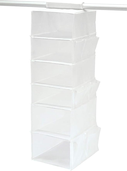 Towa Sangyo 85695 MSC Storage Rack, 6 Tiers, Hanging Storage, Closet, White, for Clothes and Accessories