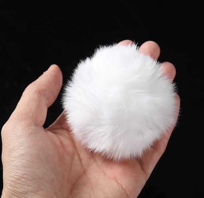 Craft Pom Pom Balls,Large White Poms Costume Accessory, Pom pom Balls for Arts and DIY Creative Crafts Decorations,White,3 Inches,20 Pieces.
