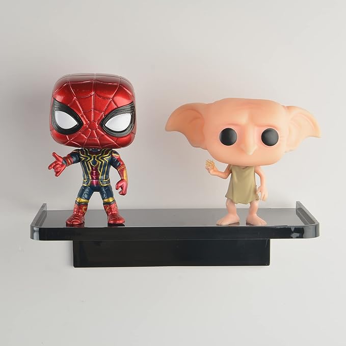 Acrylic Floating Wall Shelves - Small Stick-on Wall Mounted Phone Shelf Holder Wipes Rack Smart Speaker Shelf for Bathroom,Kitchen,Toilet,Bedroom,Office - White