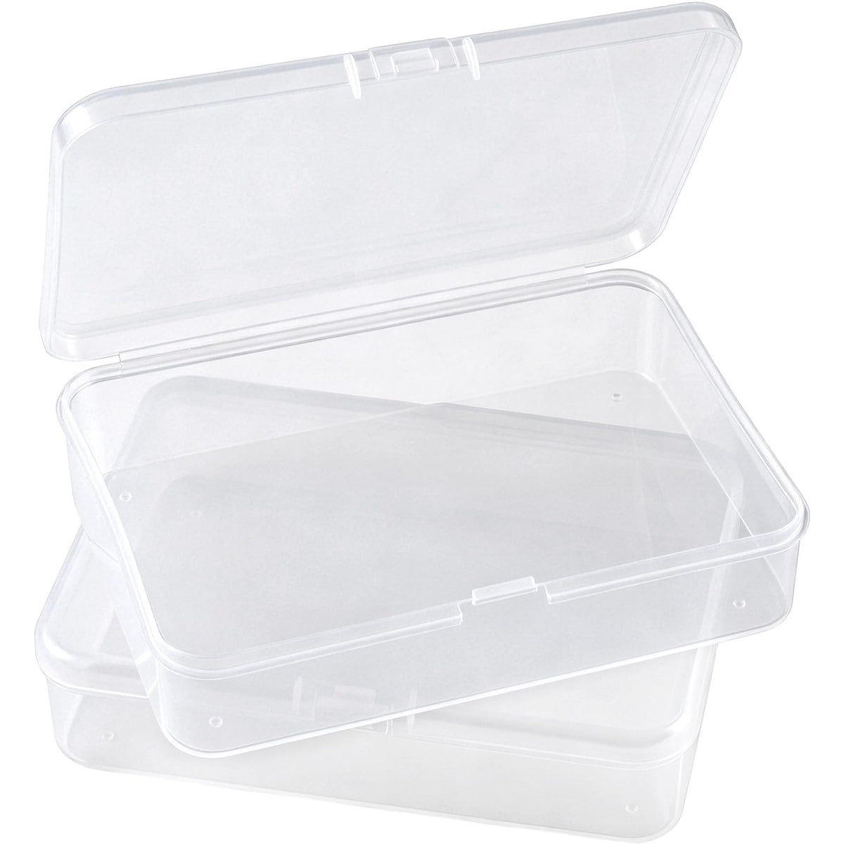 PAGOW 2pcs Clear Plastic Case for Crafts, Small Plastic Boxes - Image 1