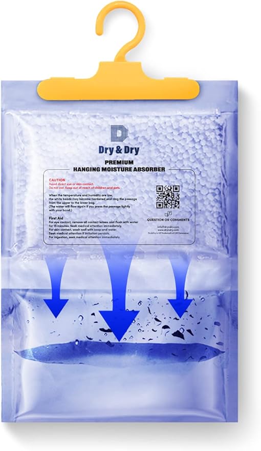 Dry & Dry 90 Packs [Net 7 Oz/Pack] Moisture Absorbers Dehumidifiers for Home Dehumidifier for Basement Dehumidifiers for Bedroom Small Dehumidifiers - Dehumidifiers Moisture Absorbers