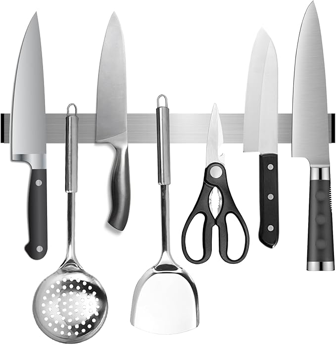 Magnetic Knife Holder for Wall, Knife Magnetic Strip for Fridge Mount Knife Rack Kitchen Utensil Holder Metal Tool Holder Knife Block Kitchen Organization, 20 Inch