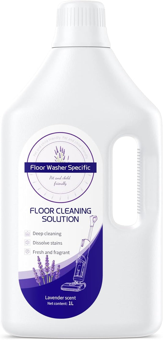 Floor Cleaner Compatible with Tineco Cleaning Solution, Suitable with All Robotic Vacuum Mop and Cordless Wet/Dry Vacuum Mop Cleaner, Multi-Surface Deodorizing & Cleaning Solution (1 L, Lavender)