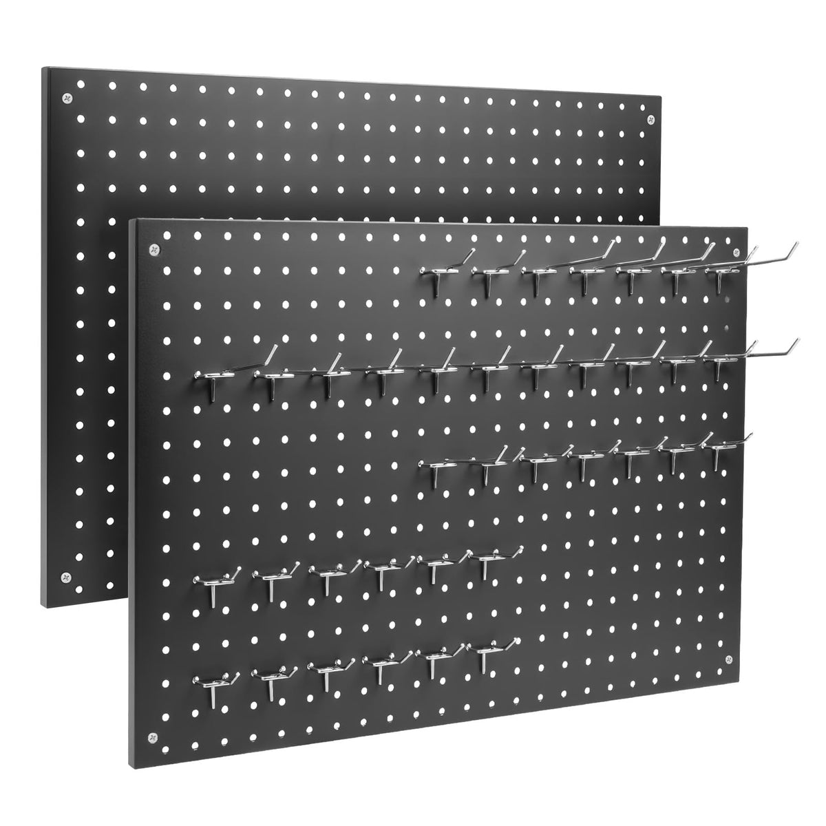 Peg Board, 2 Pack Metal Pegboard Panels Black Pegboards - Image 1