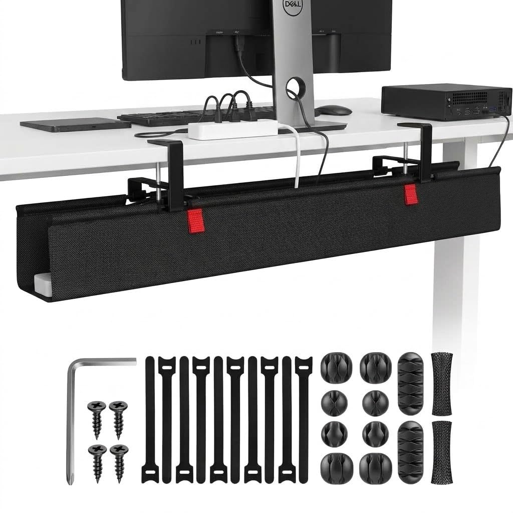 36 Inch Under Desk Cable Management Tray No Drill De | Cable Managemen - Image 1