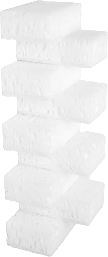 White Multi Use Scrub Sponges. Made in Europe. 9 Pack, 4.3x2.8x1.4 inches. Odorless Delicate Scrubber for Kitchen and Household Cleaning