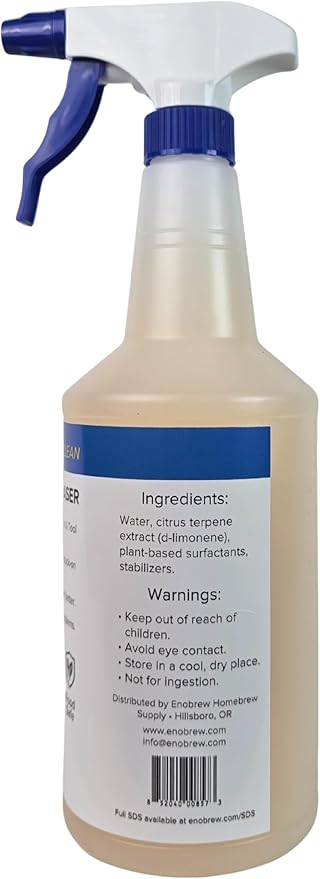 Citrus Degreaser and Kitchen Grease Cleaner, Heavy Duty Natural Citrus Formula for BBQ Grills, Stovetops, Cabinets, Autos and Outdoor Surfaces, Fast Acting Best Kitchen Degreaser (32 oz)