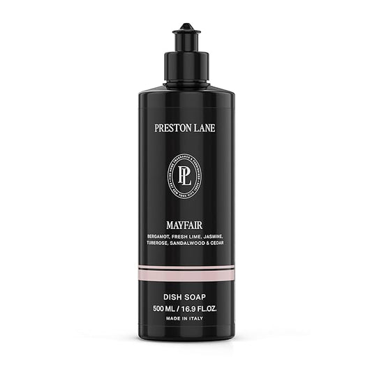Preston Lane Luxury Dish Soap, Mayfair Scent | Plant Powered Formula with Essential Oils | Tough on Grease, Gentle on Hands | Vegan, Cruelty Free, Clean Ingredients