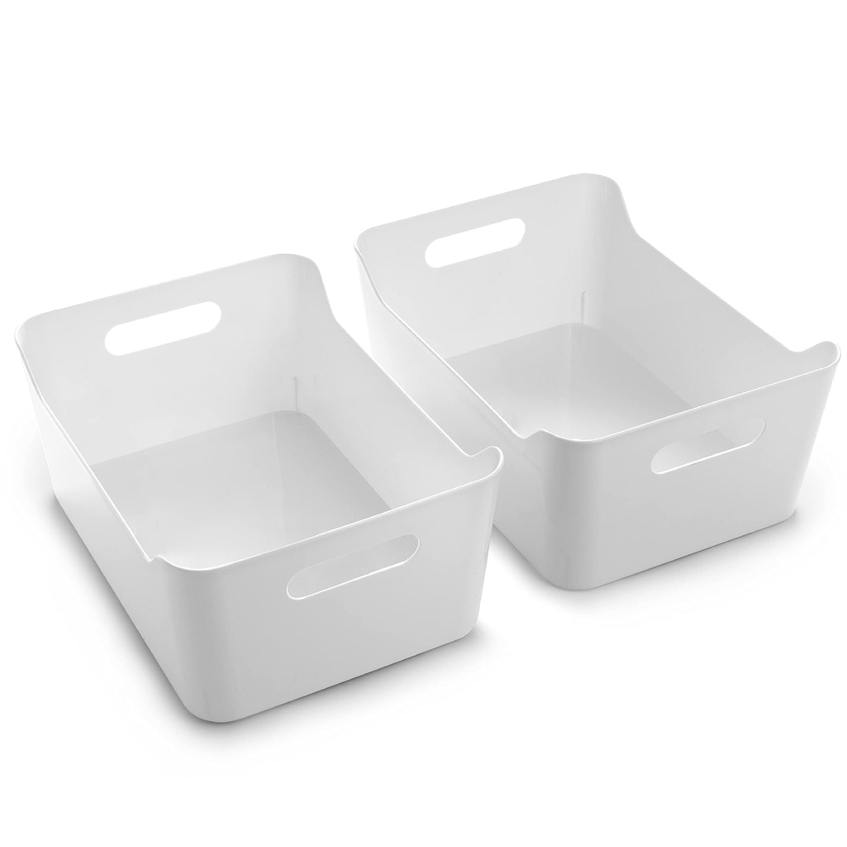 BINO | Plastic Storage Bins, Large - 2 Pack, White | | All Products - Image 1