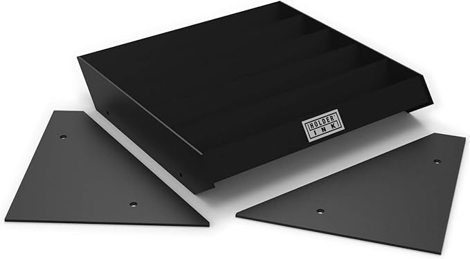 acrylic display stand organizer for tattoo inks, nail polish bottles and other beauty essentials that keeps them organized, secured and ready to use.