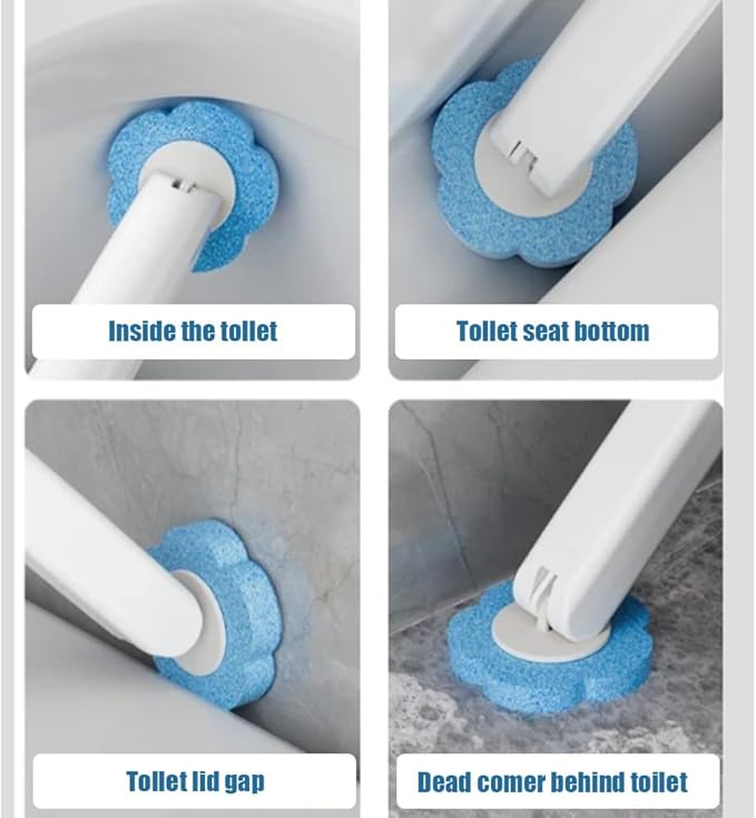 2026 New Disposable Toilet Brush, Disposable Toilet Cleaning System, Ocean/Lemon/Lavender 3 Aromatherapy, Includes Disposable Cleaning Stick, Storage Box and Scented Refill Tabs (White-Lemon*18)