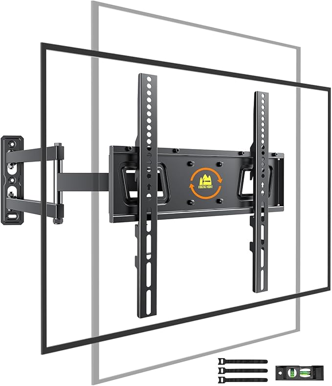 Landscape to Portrait Rotating TV Wall Mount for Vertical Mounting of Displays,Menu Wall Board Mount for 26-65" TVs Holds 88 lbs, Full Motion Corner TV Mount Height Adjusted,VESA 400x400,FORGINGMOUNT