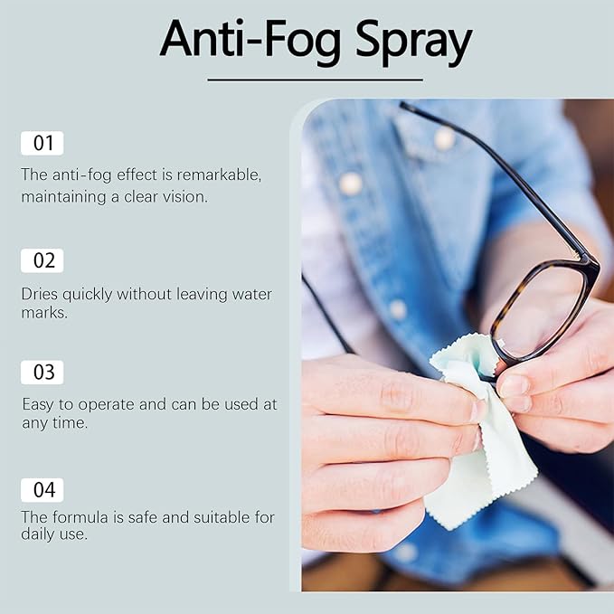 JoanofArc Anti-Fog Spray for Glasses, Lens Cleaner Spray, Prevents Fog on Goggles, Masks, Swim & Ski Goggles, Mirrors & Windshields, Improve Visibility, 20ml Travel Size(0.68 fl oz Each)