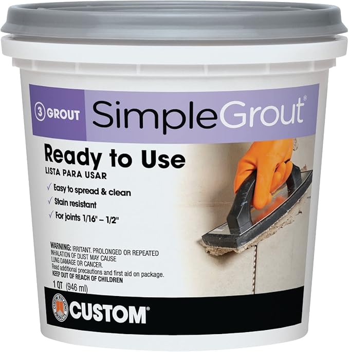 Custom PMG165QT 1-Quart Simple Premium Grout, Delorean Gray (Pack May Vary)