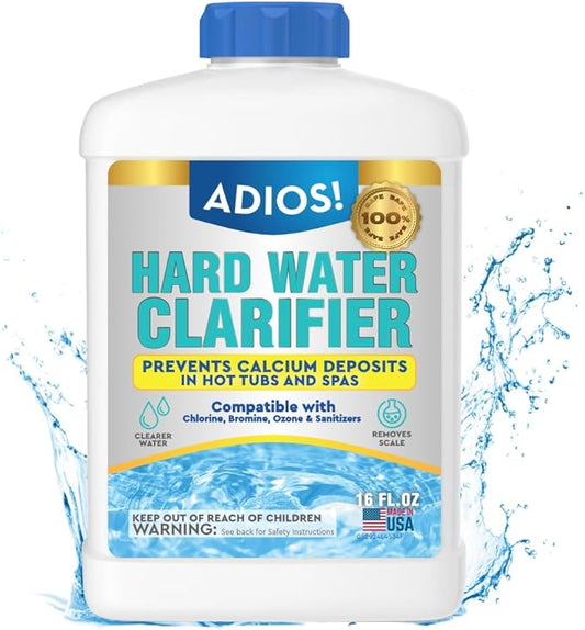 Hot Tub Hard Water Calcium Remover with Scale and Stain Clarifier, Soften Treat and Reduce Spa Deposits - 16oz (Pint)
