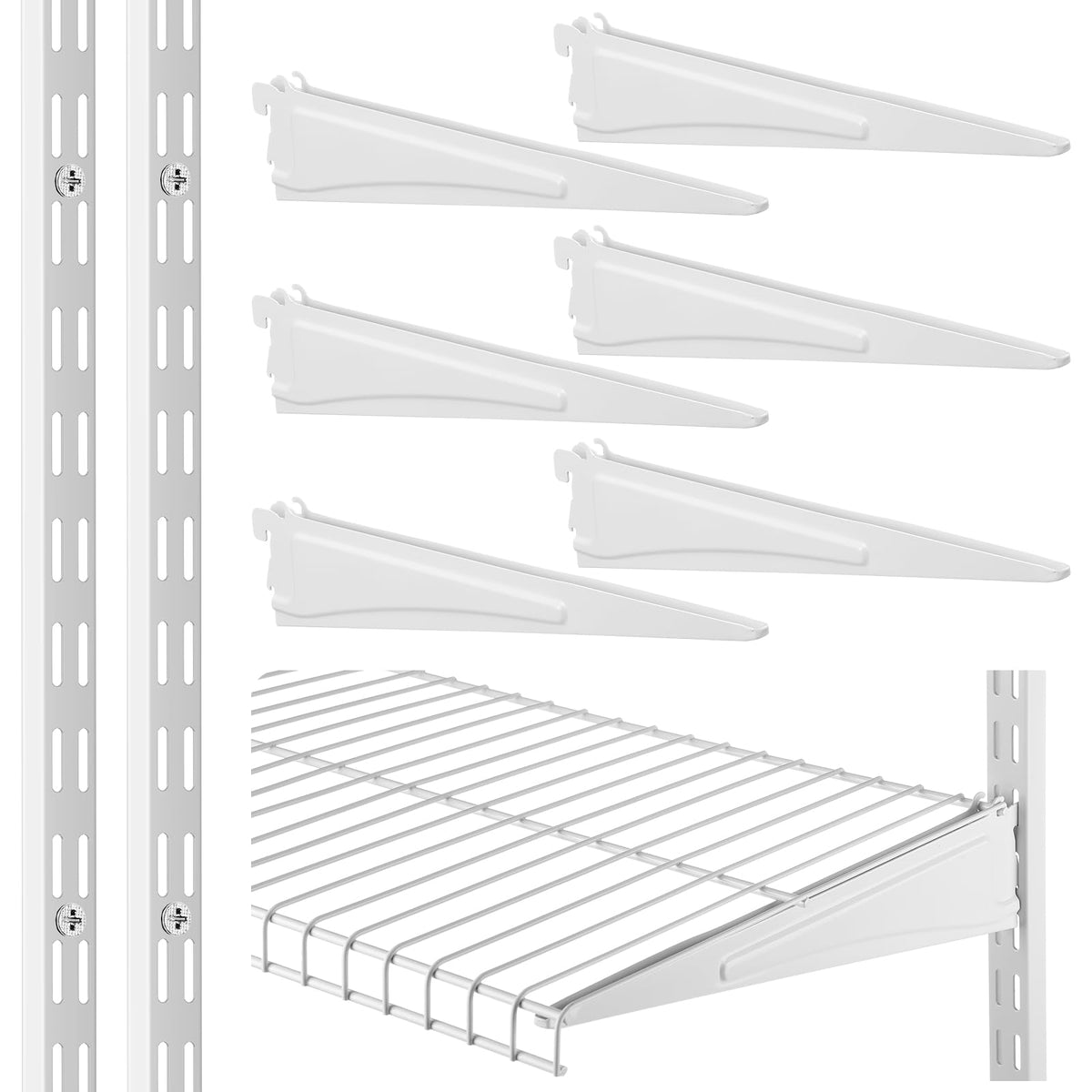 CroBlissful 47.5 Inch Twin Rail Upright Wall Shelving - Image 1