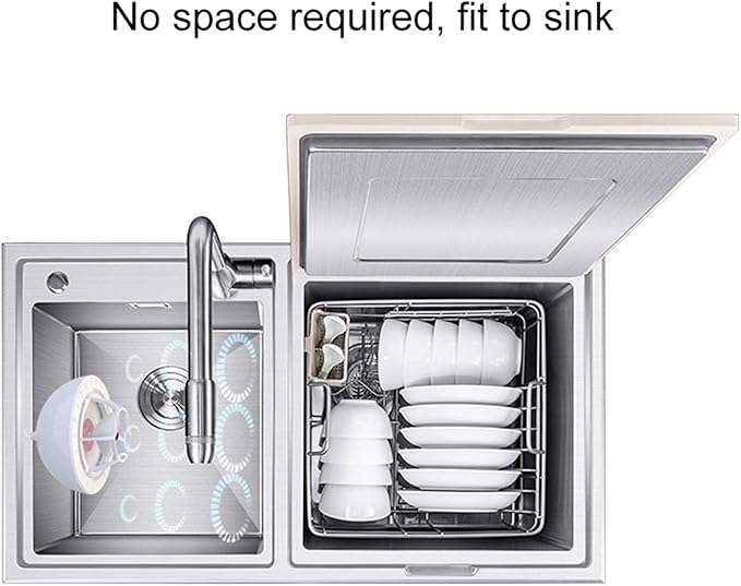 USB Mini Ultrasonic Dishwasher Portable Electric Dish Vegetable Fruit Cleaner Multifunctional Dish Washing Machine Cleaner for Household Kitchen Sink Use Travel RV (Green)