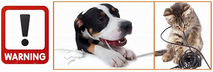 Sleek Socket Original & Patented Pet Proofing Outlet & Plug Concealer with Protective Cord Clips, 8-Foot Flat Extension Cord with Multiple Outlets, Safeguard from Chewing Dangerous Cords
