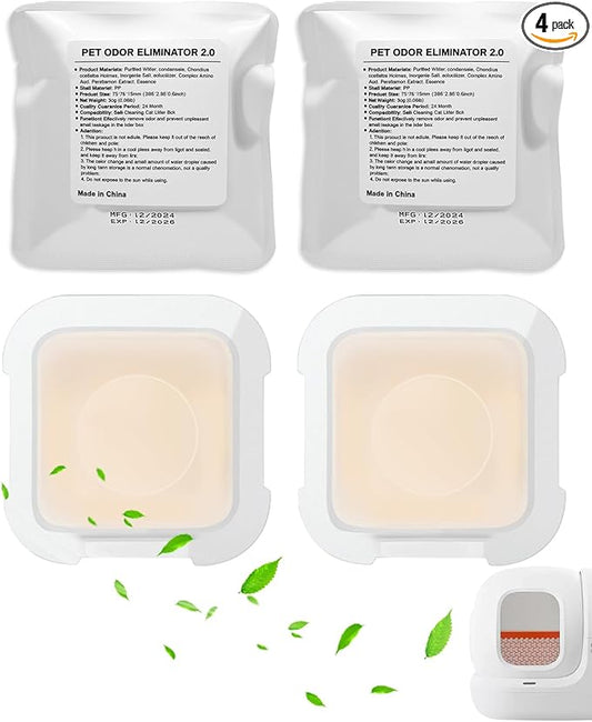 N50 2.0 Litter Box Deodorizer Compatible with PuraMax / PuraMax2 & MAX PRO Automatic Self Cleaning Cat Smell Odor Eliminator Refill, Upgraded Pet Litter Deodorizer for Home Toilet Odor Control, 4-Pack