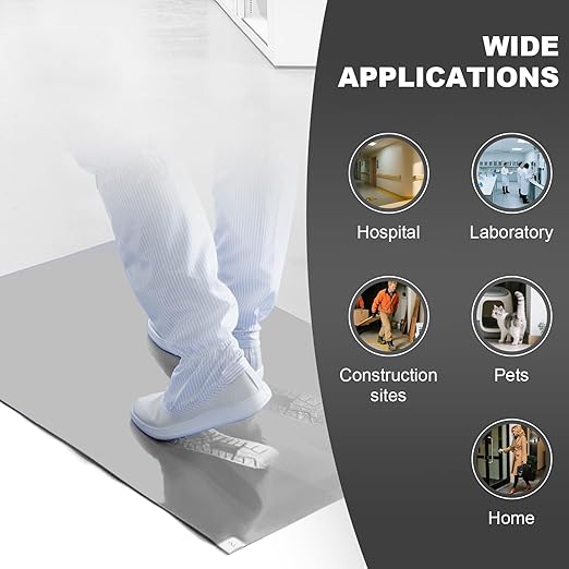 17" x 13" Grey Sticky Mat Tacky Pads Adhesive Floor Mat (5 Packs,150 Sheets,30 Sheets/Pack） for Cleanroom Laboratory Hospital Construction Pets Home Indoor Gymnasium and Workshop