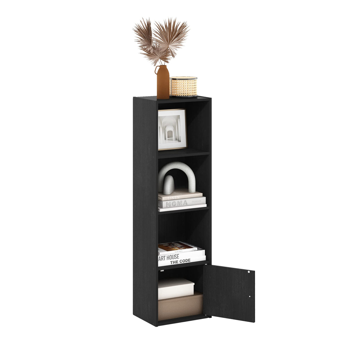 Furinno Luder Shelf Bookcase with 1 Door Storage Cabinet - Image 1
