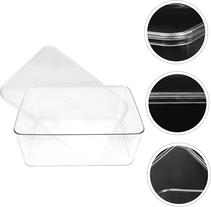 NUOBESTY Book Storage Box Lid Stackable Dustproof Organizer for Student Textbooks Acrylic Sundry Storage Container for Dorm Room Essentials
