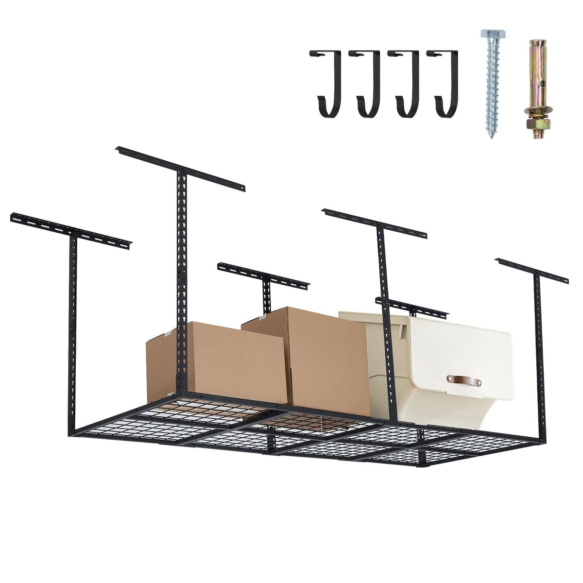 3x8FT Overhead Garage Storage Rack, 22"-40" Height | Garage Storage - Image 1