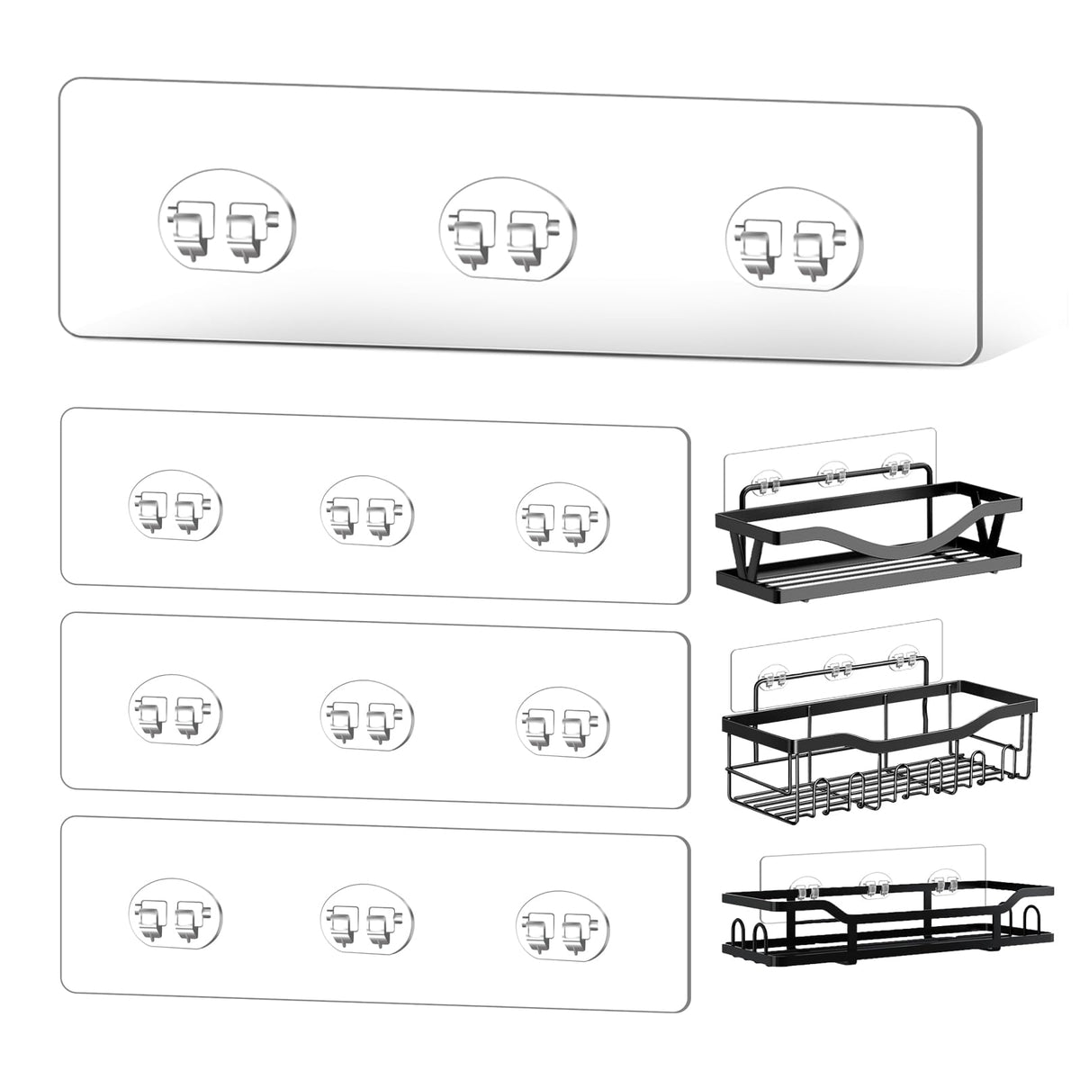 4 Pack Shower Caddy Replacement Strong Hooks, No Dri | All Products - Image 1