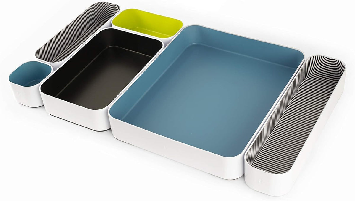 Three by Three Seattle Metal Drawer Organizer Tray Set, 6-Pc - Image 1