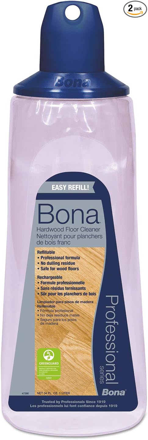 Bona Pro Series WM700061005 Hardwood Floor Cleaner Refillable Cartridge for Bona Spray Mop, 33FL-Ounce (2)