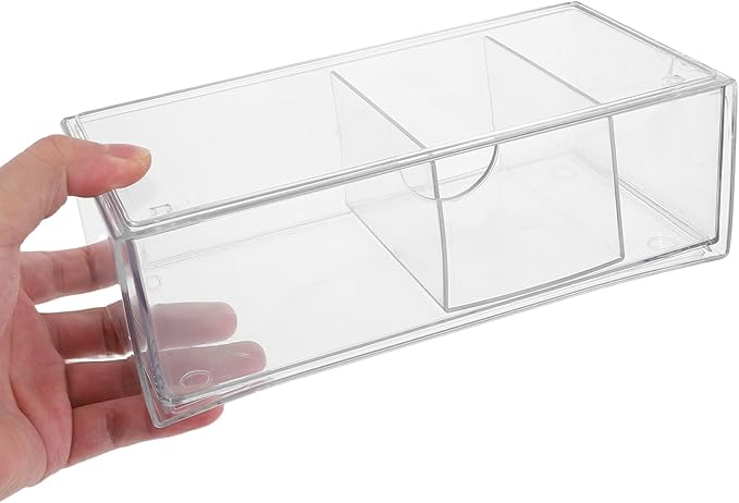 Healifty Hair Accessories Organizer Box with Drawers, Acrylic Hair Clips Headband Storage Container, Stackable Makeup Storage Organizer for Bathroom Vanity and Desktop