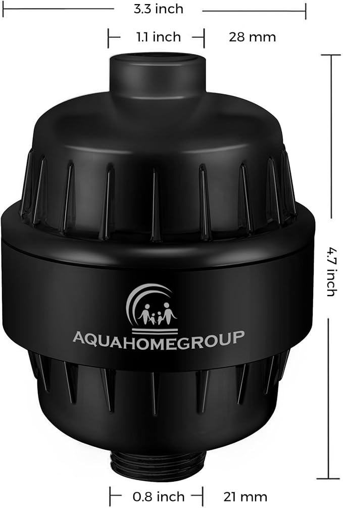 AquaHomeGroup 20 Stage Shower Filter with Vitamin C & E - High Output Shower Water Filter to Remove Chlorine and Fluoride - 2 Cartridges Included -Consistent Water Flow Showerhead Filter