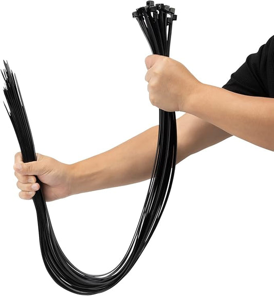 XINGO 30 inch Black Zip Ties Heavy Duty 40 PCS, 200 LBS Ultra Strong Plastic Wire Ties, Large Cable Ties xtra Long Tie Wraps, Indoor and Outdoor UV Resistant
