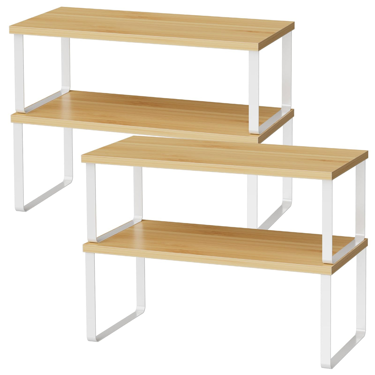 OGEMXU Cabinet Shelf Organizers, 15.7 inches Large Kitchen - Image 1