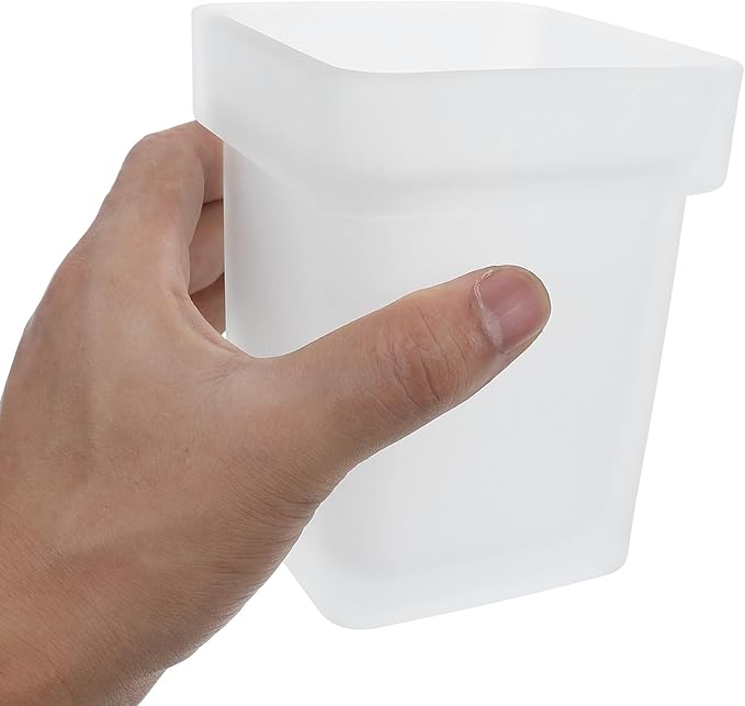 Artibetter Toilet Cleaning Brush Holder Ceramic Matte Square Cup Bathroom Toilet Brush Rack Storage