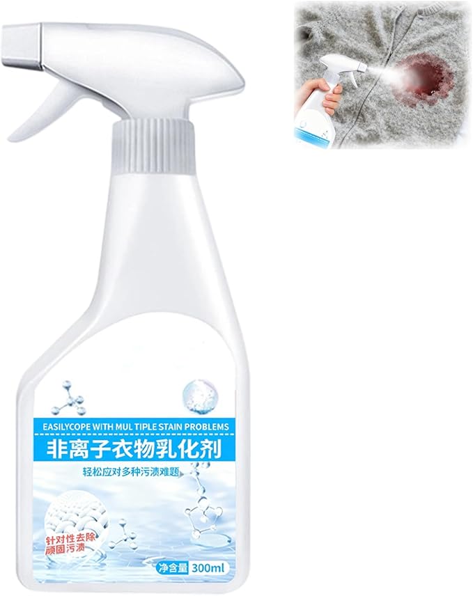 Stain Remover - Chinese Version, Dry Clean on the Go Stain Remover Spray, 300m Laundry Stain Remover Spray,Removal Grease for Clothes Shoes Laundry-Package and Manual in Chinese