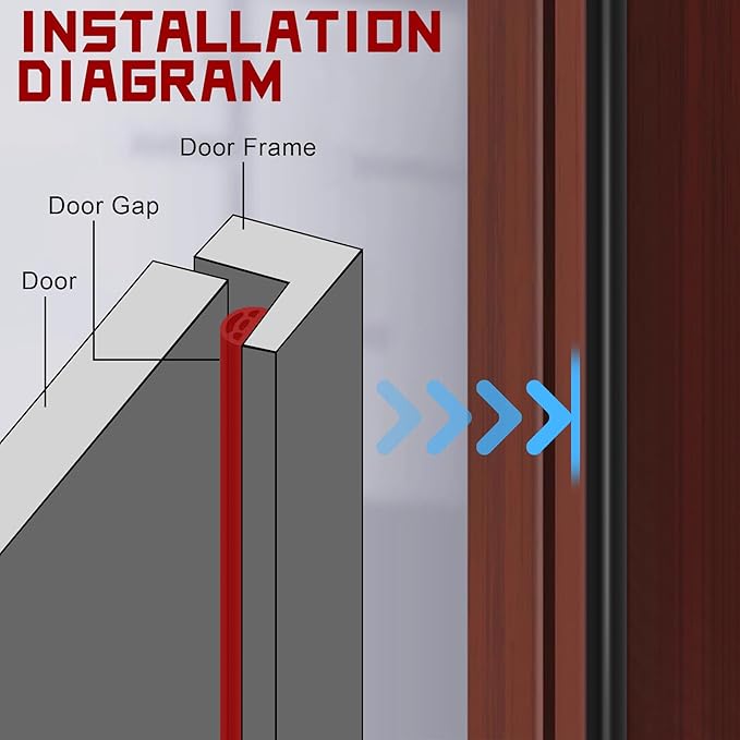 20Ft EPDM Rubber Weather Stripping Door Seal, Self-Adhesive Rubber Window Seal – Soundproof Weather Stripping Door Seal Strip for Doors & Windows(Black)