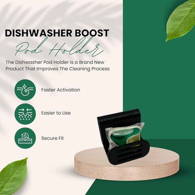 Dishwasher Pod Holder for Improved Dish Cleaning | Securely Place Pod in Compartment for Faster Activation | Made in USA (1-Pack, Black)