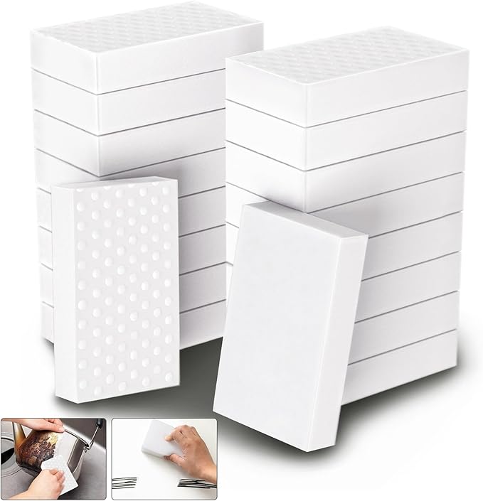 Magic Sponge Eraser,POWOBEST 50 Pack 2X Density Extra Thick Melamine Sponge,Large Boat Scuff Eraser Cleaning Pads,Melamine Foam, No Scratches Cleaning Sponge,Multi-Purpose Bathroom,Floor, Kitchen