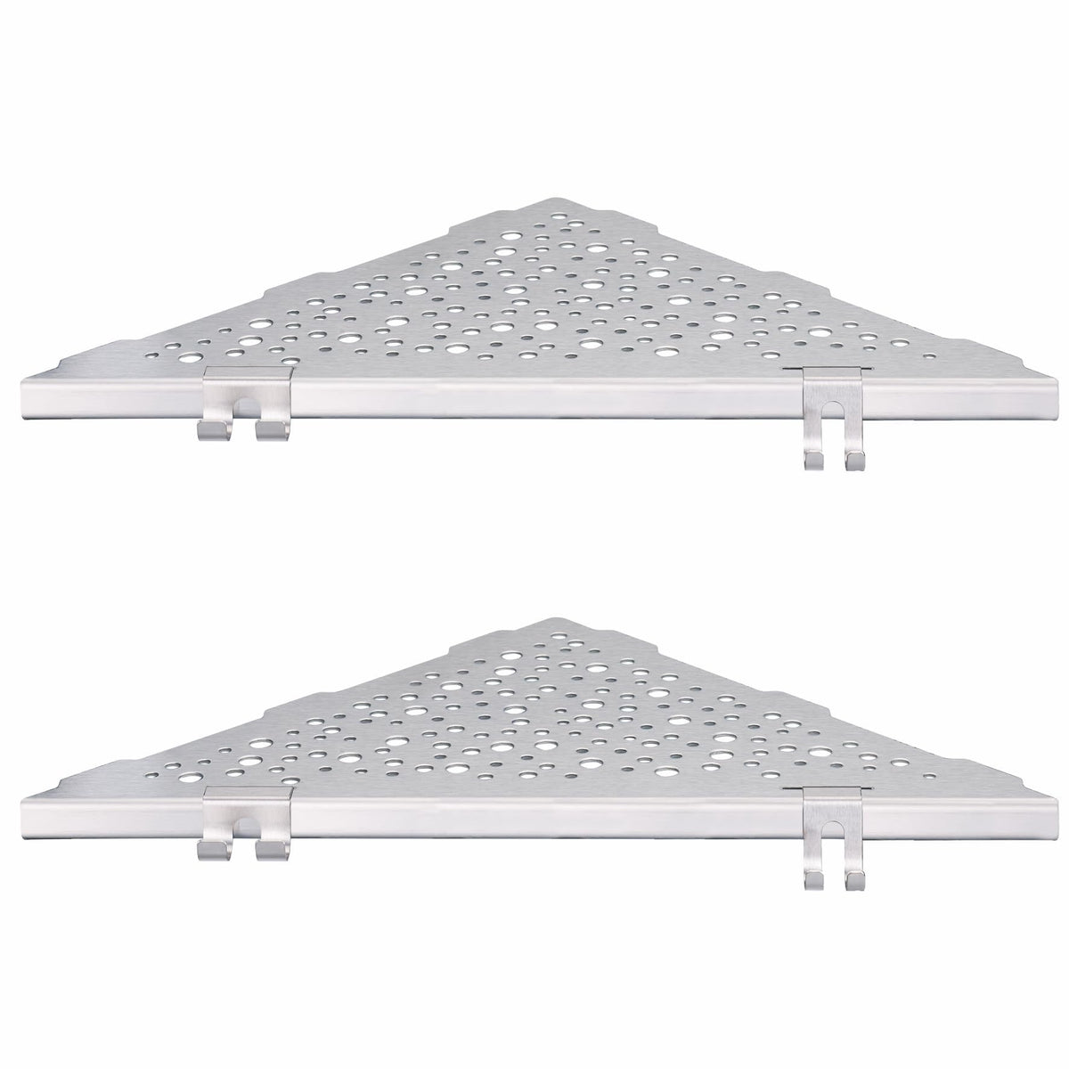 WELLUP Shower Shelf Brushed Nickel 2 Pack,Corner Shower Shelf - Image 1