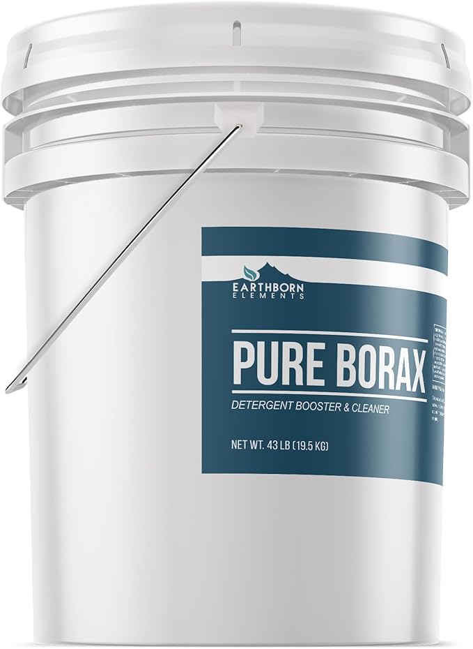 Earthborn Elements Borax Powder (5 Gallons), Multipurpose Cleaner & Detergent Booster, Resealable Tub