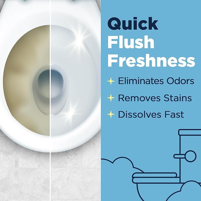Nature Clean Non-Toxic Toilet Bowl Cleaner Strips, Plastic-Free, Natural, Septic Safe, Zero Waste, Refresh Toilets & Bathroom with Fresh Scent, 36 + 9 Pack