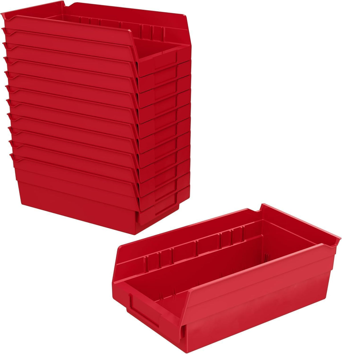 Akro-Mils 30130 Heavy Duty Plastic Shelf Bins, 12"x 6.5"x 4" - Image 1