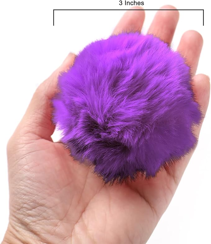 Craft Pom Pom Balls,Large Pink Poms Costume Accessory, Pom pom Balls for Arts and DIY Creative Crafts Decorations,Purple,3 Inches,20 Pieces.