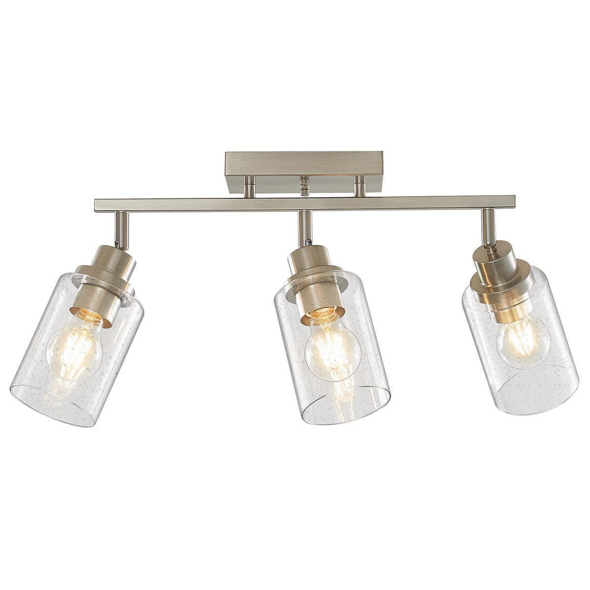 LOUSACE 3-Light Brushed Nickel Track Lighting, Modern Flush Mount - Image 1