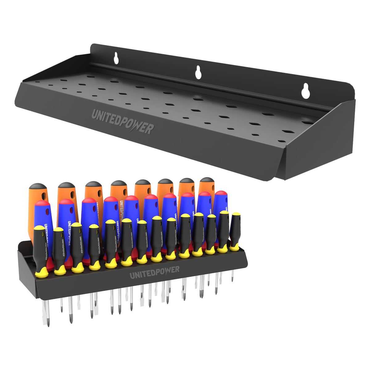 UNITEDPOWER Screwdriver Holder, Wall Mount Storage Rack - Image 1